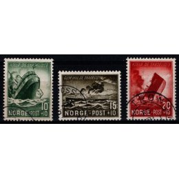 1944 - Norge - AFA 301-03 - Frimærke - Stemplet.